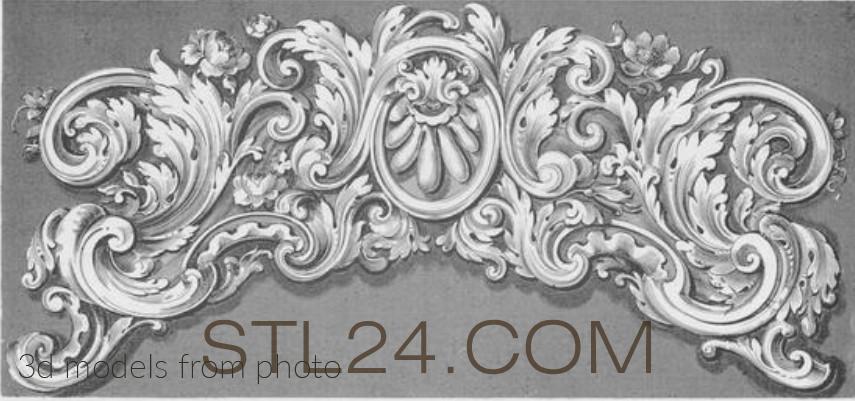 Панели резные (CARVED PANEL_1452 -  | 3D model 3DSMAX / OBJ / STL) 3D модель для ЧПУ станка